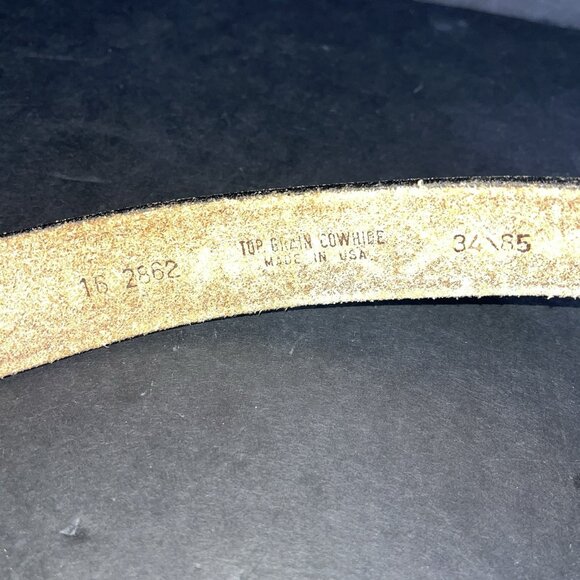 Vtg TOOLED Hickok Belt WESTERN Handmade 32 - 34 Custom Leather Rodeo W/ Buckle - Picture 4 of 5